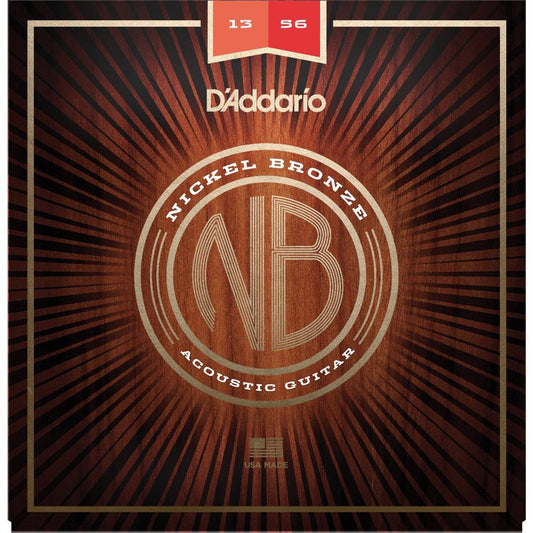 D'Addario Nickel Bronze Medium Acoustic Guitar Strings 13-56