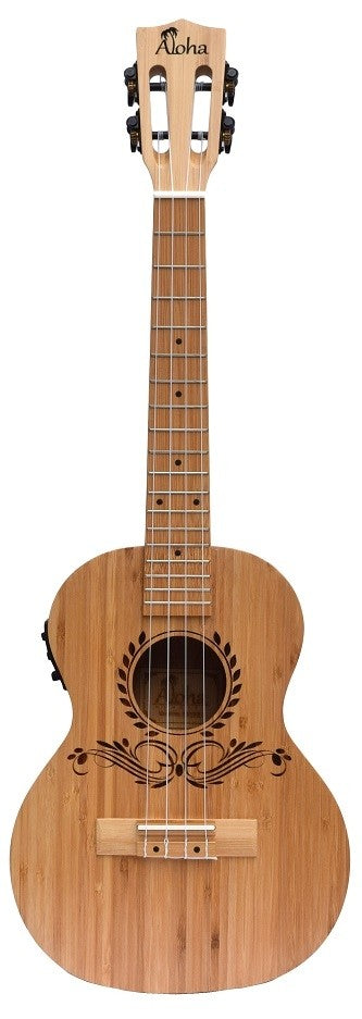 ALOHA UB713E BAMBOO SOLID TOP SIDE&BACK TENOR UKULELE WITH ACTIVE EQ + TUNER