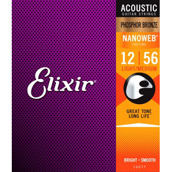 Elixir Strings NANOWEB Phospher Bronze 12-56 Light/Medium Acoustic Strings