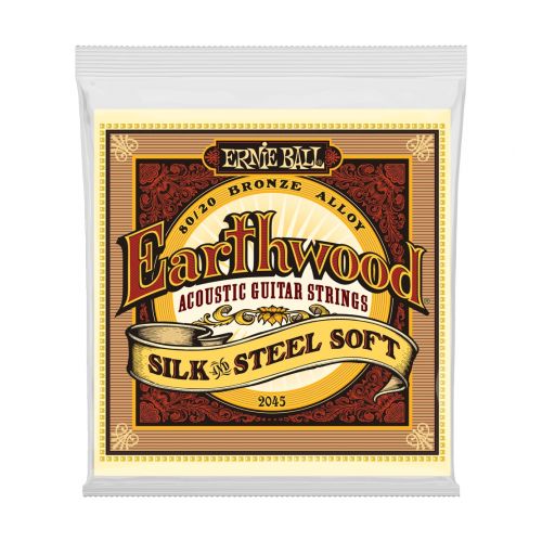 Ernie Ball 2045 Earthwood Silk and Steel Acoustic Guitar Strings, Soft 11-52