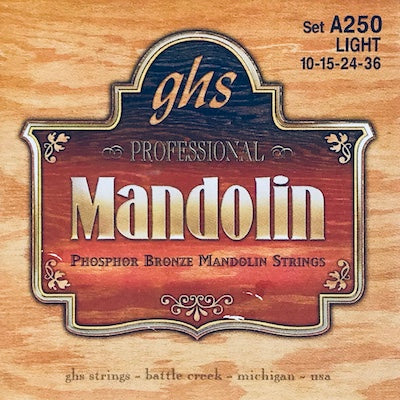 GHS Phosphor Bronze Mandolin Strings A250 Light 10-36