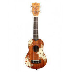 Kala Hibiscus Mahogany Soprano Ukulele with Bag - KA-HIBISCUS-S