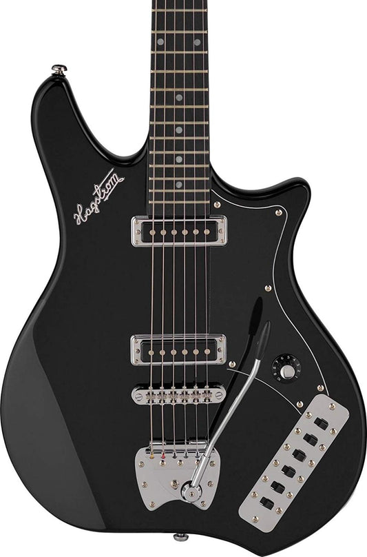 Hagstrom Impala Retroscape Series 6 String Electric Guitar in Black Gloss