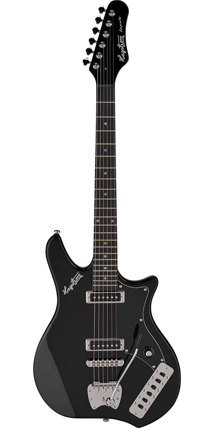 Hagstrom Impala Retroscape Series 6 String Electric Guitar in Black Gloss