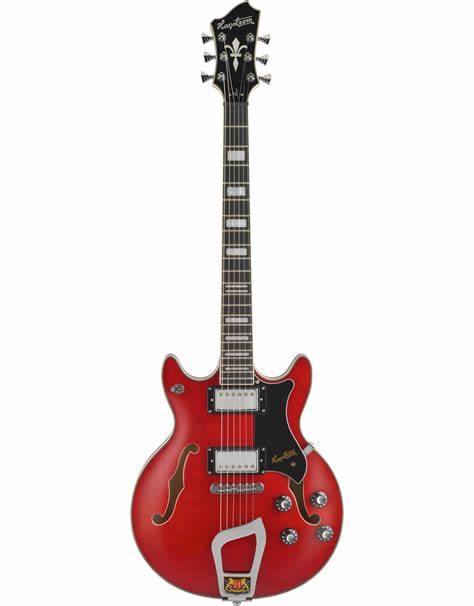 Hagstrom Alvar Maple Body Electric Guitar, Wild Cherry Transparent