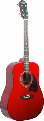 Oscar Schmidt OG2TR-A Dreadnought 6-string RH Acoustic Guitar-Trans Red