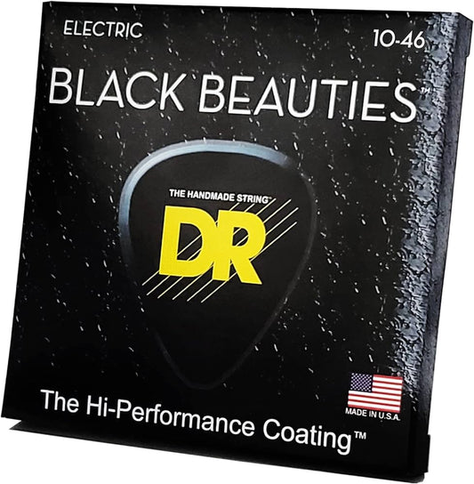 DR Strings BKE-10 BLACK BEAUTIES BLACK Colored Electric Guitar Strings: Medium 10-46