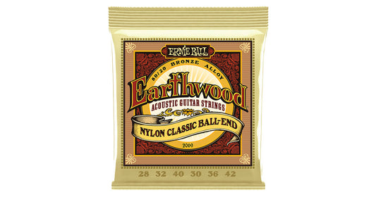 EARTHWOOD 80/20 BRONZE NYLON BALL END FOLK/CLASSICAL GUITAR STRINGS 2069 - CLEAR & GOLD