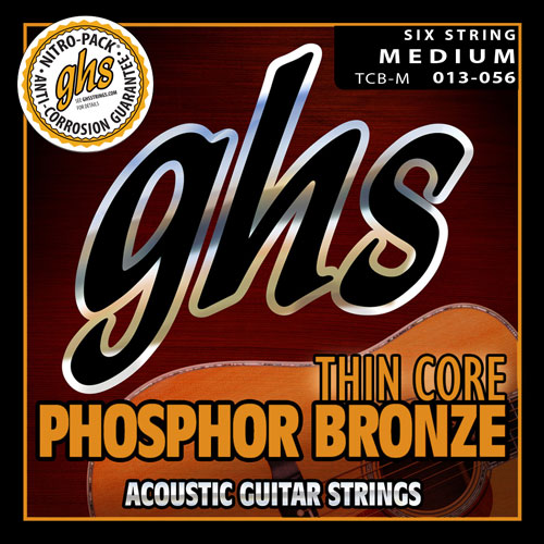GHS Thin Core Phosphor Bronze Acoustic Guitar Strings TCB-M Medium 13-56