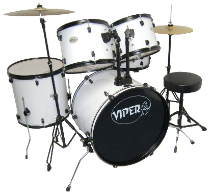 Viper Student Drum Set in White
