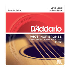 D'Addario EJ17 Phosphor Bronze, Medium, 13-56