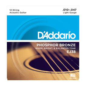 D'Addario EJ38 12-String Phosphor Bronze, Light, 10-47