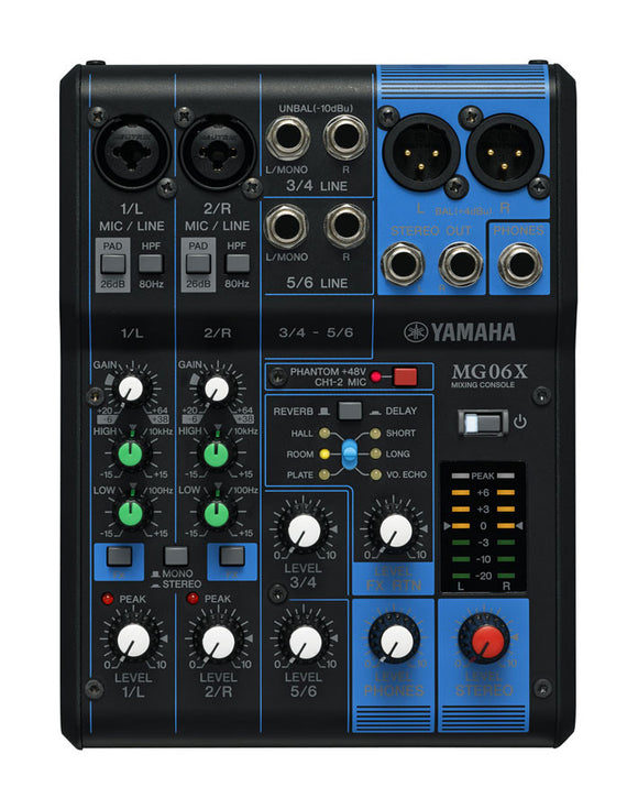 Yamaha MG06X - 6 Channel MG Series Mixer w/Effects